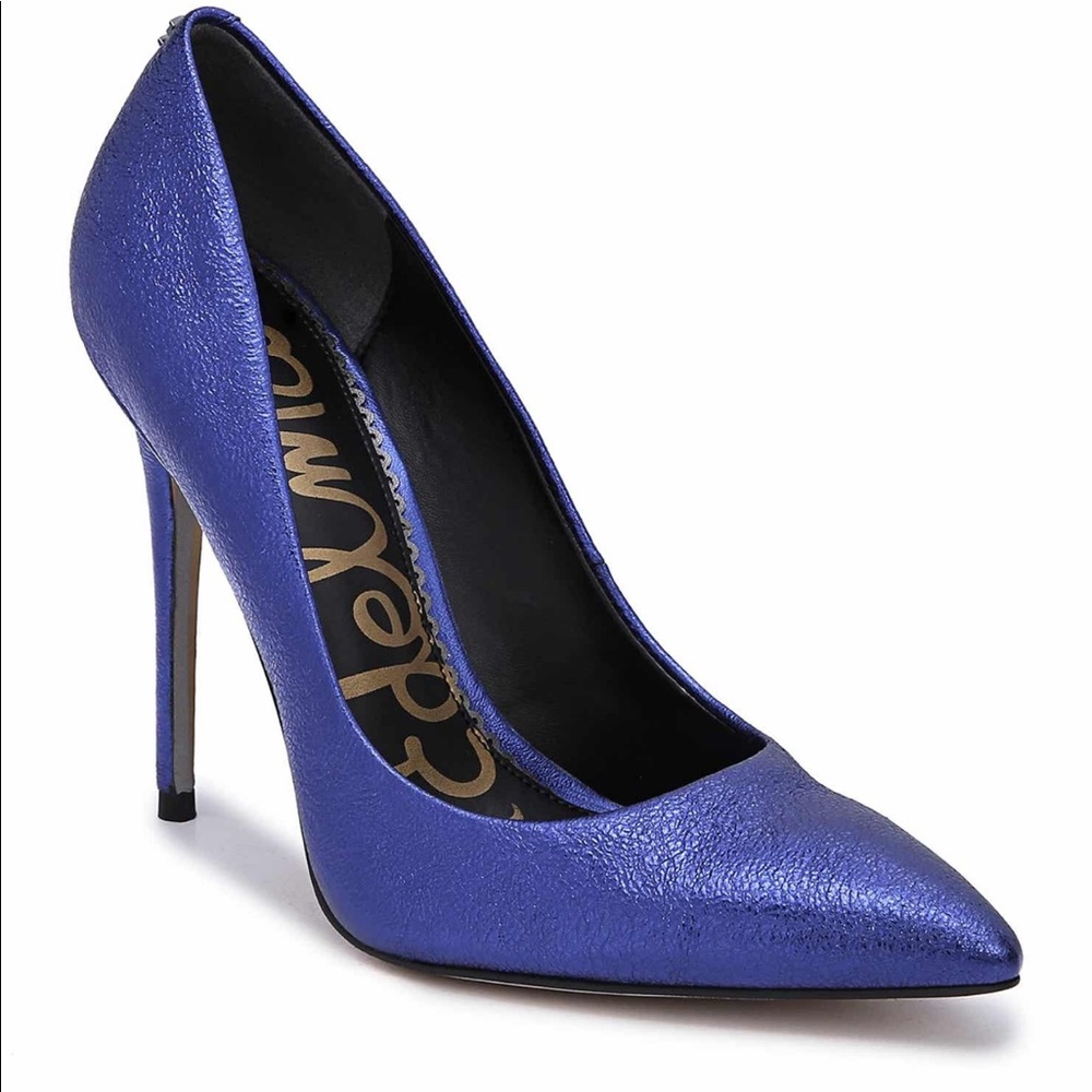SAM EDELAN ROYAL BLUE POINTY HEELS